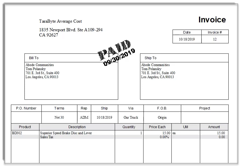fishbowl inventory invoicing
